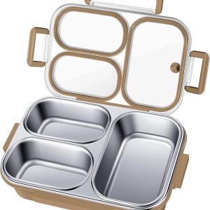 Stainless Steel Bento Lunch Box for Adults with Divided Compartments