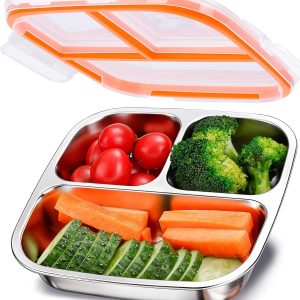 Stainless Steel Snack Container with Divided Food Compartments